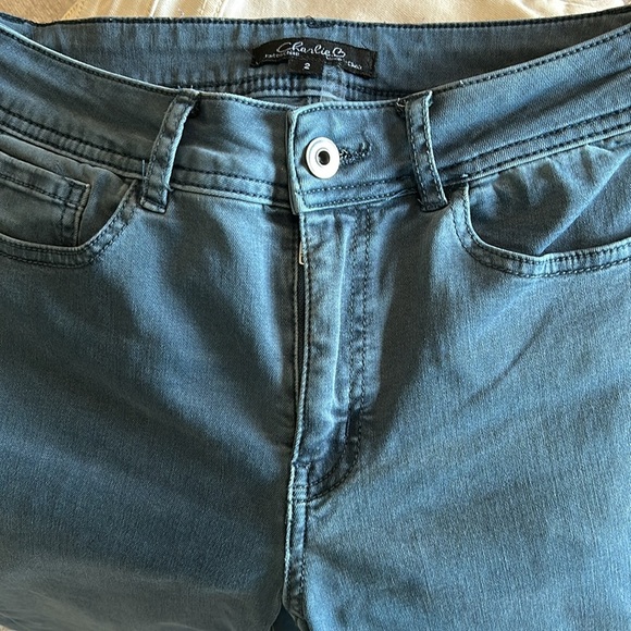 Charlie B Frayed Hem Ankle Jeans in Balsam - Picture 11 of 11